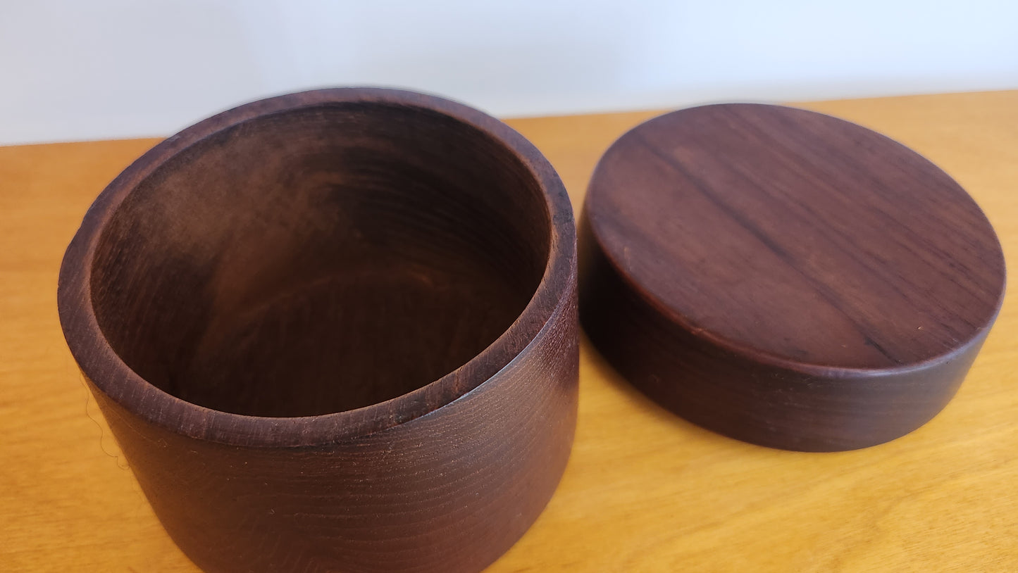 Solid Teak Tobacco Jar, Denmark 1960s