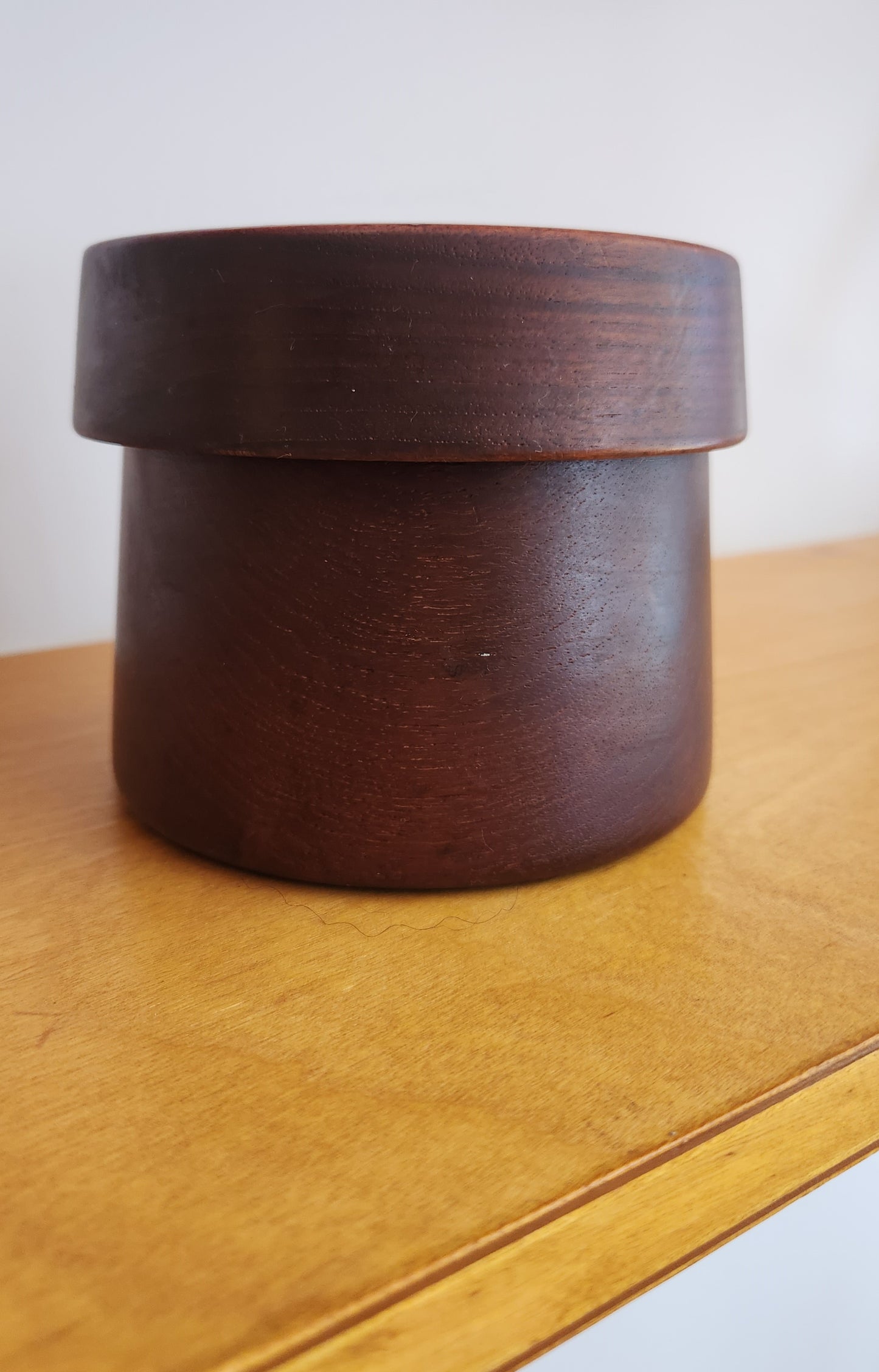 Solid Teak Tobacco Jar, Denmark 1960s