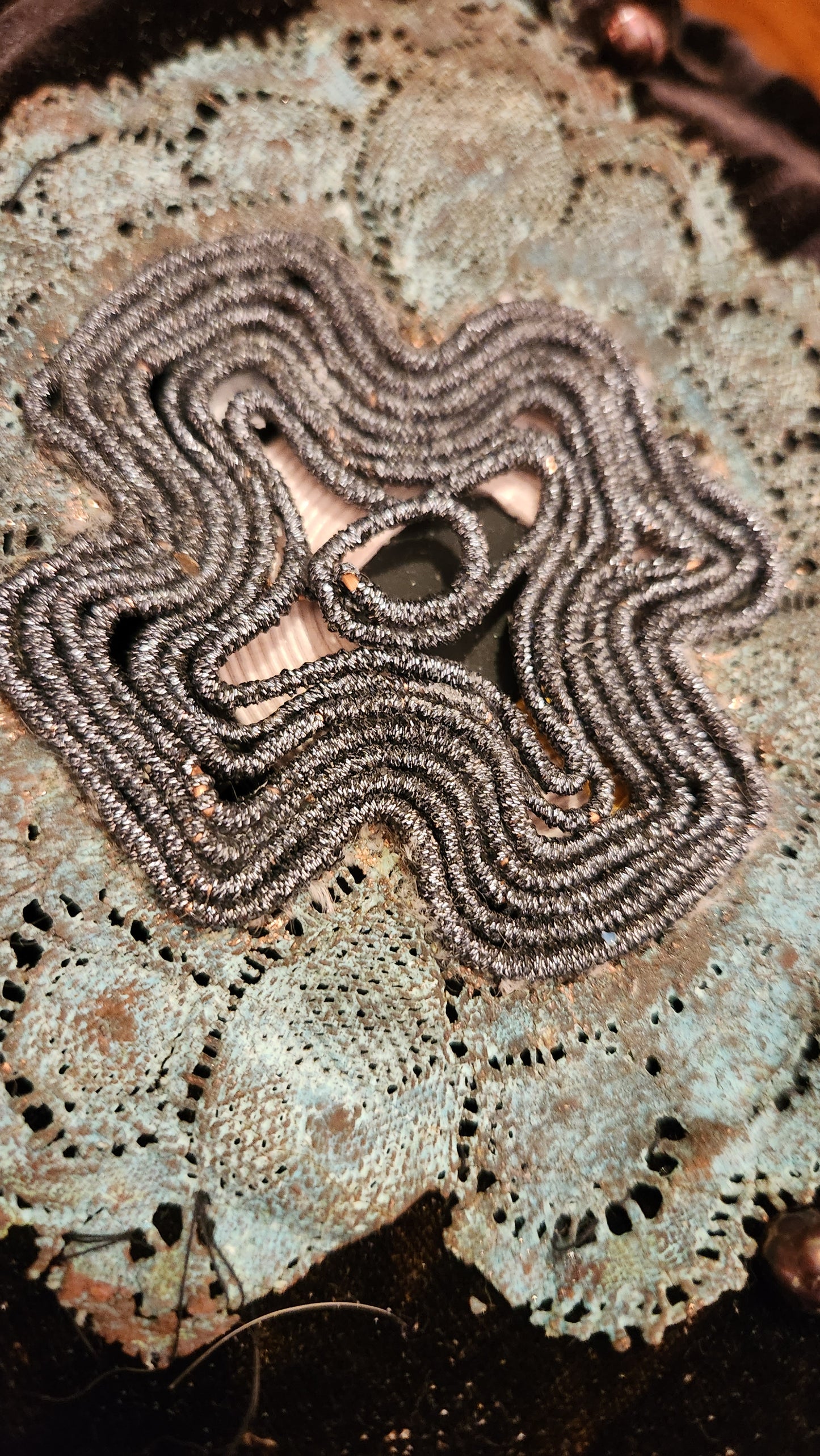 Copper & Silver Wireless Charger on Velvet PIllow