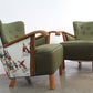 Club Chairs with Solid Oak Arms, Denmark 1940s