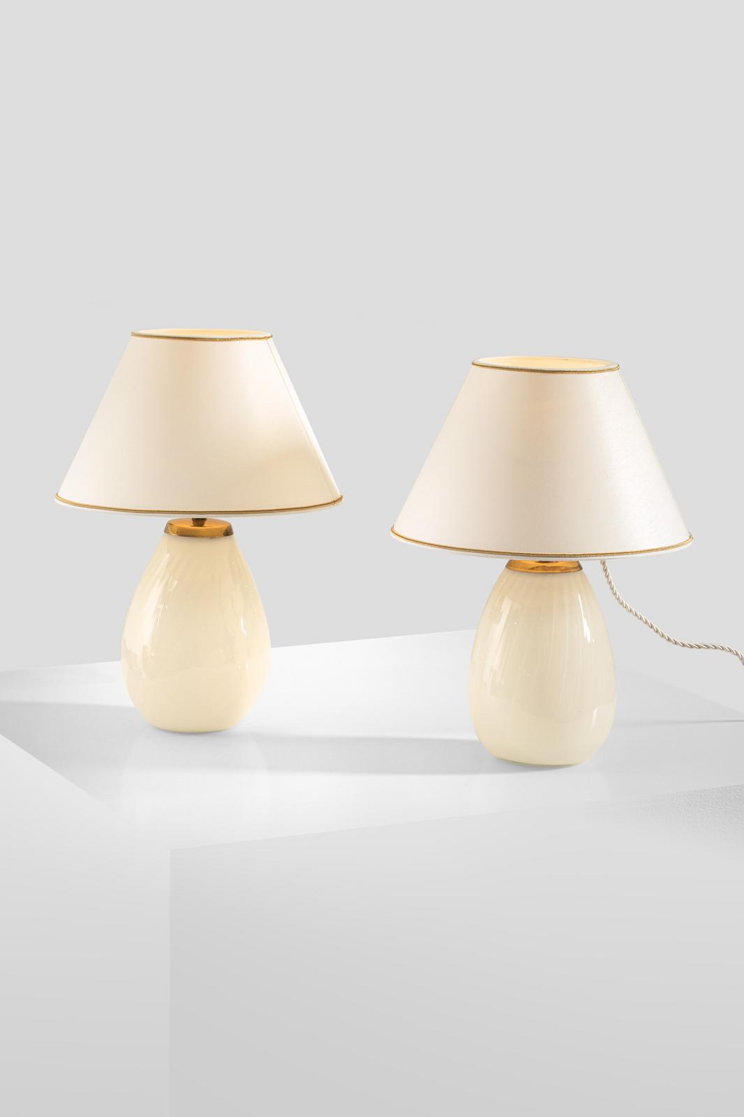 Gunnel Nyman Glass Table Lamps, A Pair